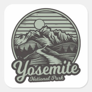Sticker Carré Sentier de montagne du parc national de Yosemite