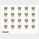 Sticker Carré Sentiment mignon cactus succulent personnaliser de (Feuille)