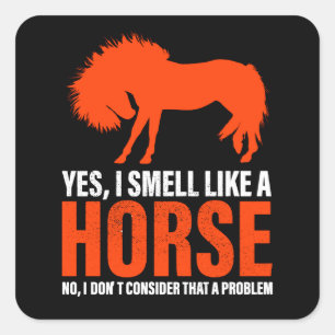 Sticker Carré Sentir comme un cheval à la Tangerine