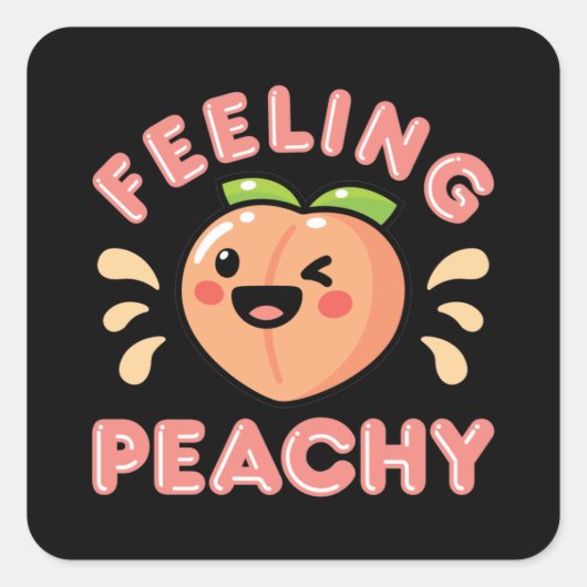 Sticker Carré Sentir Pêche Pêche Pêche Fruit d'été (Devant)