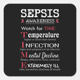 Sticker Carré Sepsis Awareness Watch pour le guide TIME