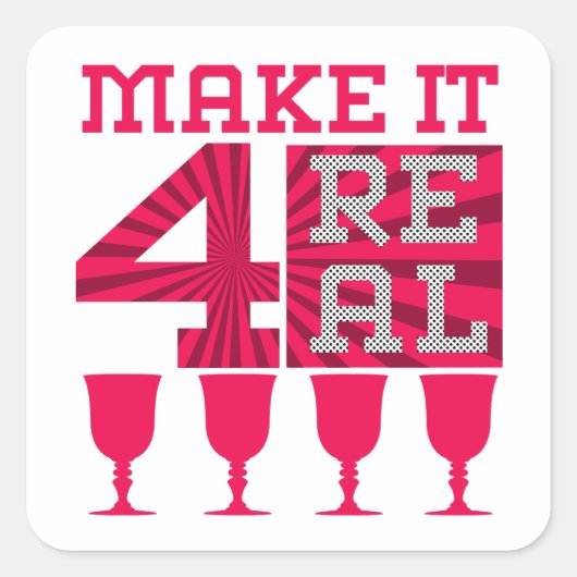 Sticker Carré Séquence de Pâque Faites-le 4 Real, les 4 tasses d (Devant)