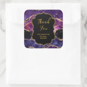 Sticker Carré Séquins dorés violets foncés Agate Merci d'entrepr (Sac)