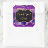 Sticker Carré Séquins rose pourpre foncé Agate Anniversaire Merc (Sac)