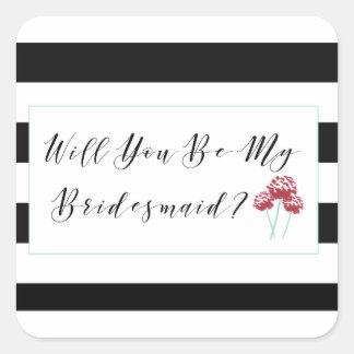 Sticker Carré Seras-Tu Ma Proposition De Bridesmaid