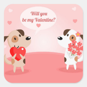 Sticker Carré Seras-Tu Ma Valentine ?