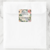Sticker Carré Serene Garden Wreath : Pastel Floral Elegance (Sac)
