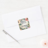 Sticker Carré Serene Garden Wreath : Pastel Floral Elegance (Enveloppe)