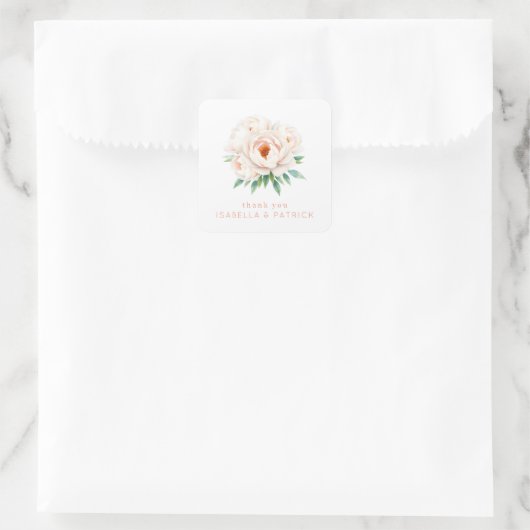 Sticker Carré Serene Pink Floral Gratitude (Sac)