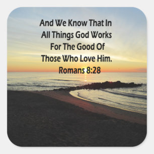 STICKER CARRÉ SERENE SLEVER ROMANS 8:28 SCRIPTURE