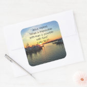 STICKER CARRÉ SERENE SUNSET LUKE 18:27 CONCEPTION DE SCRIPTURE (Enveloppe)