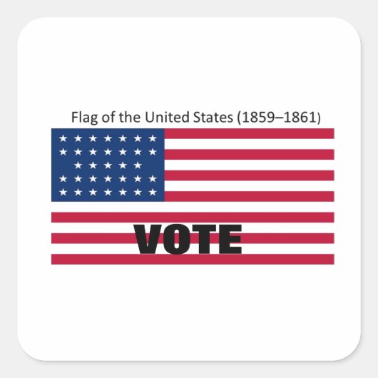 Sticker Carré Série Casquette du drapeau patriote (Devant)