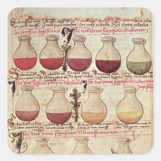Sticker Carré Série de flagons pour l'analyse d'urine (Devant)