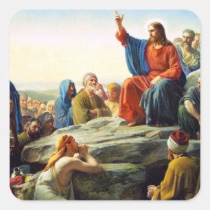 Sticker Carré Sermon sur le mont par Carl Bloch