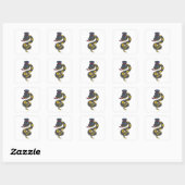 Sticker Carré Serpent avec Casquette (Feuille)