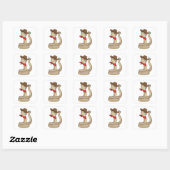 Sticker Carré Serpent en cowboy avec Écharpe (Feuille)