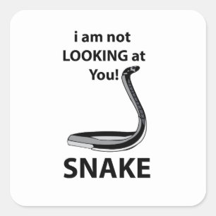 Sticker Carré Serpent Je ne te regarde pas drôle Serpent