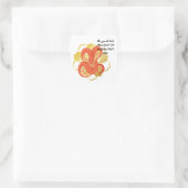 Sticker Carré Serpent rouge sur une fleur d'or" | Unique et luxu (Sac)