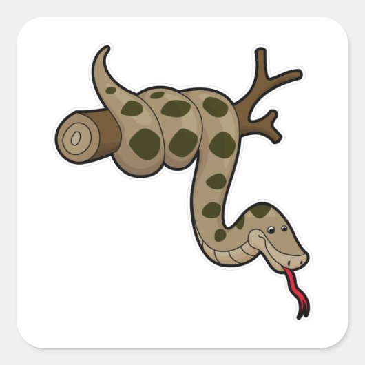 Sticker Carré Serpent sur branche (Devant)