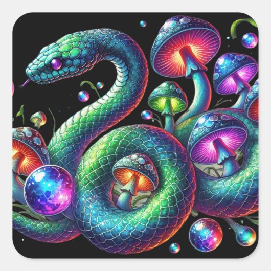 Sticker Carré Serpents & Spores (Devant)