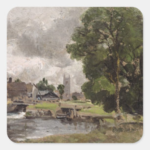 Sticker Carré Serrure et moulin de John Constable   Dedham