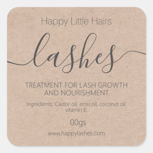 Sticker Carré Sérum de traitement de Kraft Eyelash Eyebrow Thick (Devant)