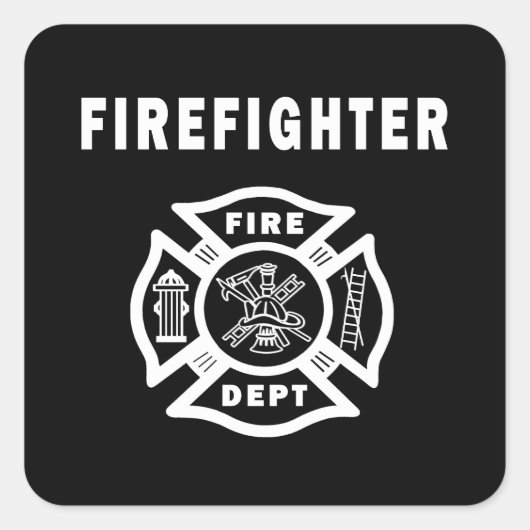 Sticker Carré Service d'incendie des pompiers (Devant)