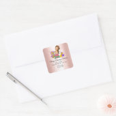 Sticker Carré Services de nettoyage classique Rose domestique (Enveloppe)