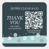 Sticker Carré Services minimaux de nettoyage moderne en bleu fon (Devant)