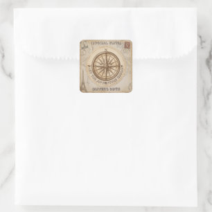 Sticker Carré Serviettes personnalisées pour anniversaire de voy