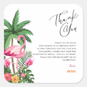 Sticker Carré Serviettes pour 25e anniversaire adulte Hawaïen Tr