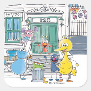 Sticker Carré Sesame Pals Doodley Graphisme