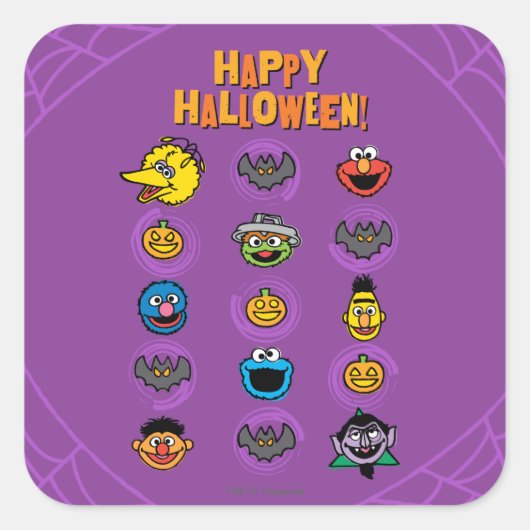 Sticker Carré Sesame Street Pals - Happy Halloween ! (Devant)