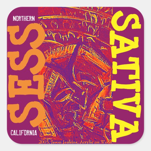 STICKER CARRÉ SESS SATIVA (Devant)