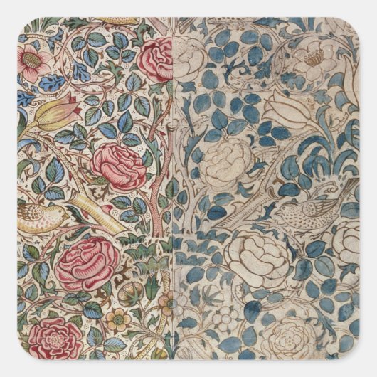 Sticker Carré "S'est levée" la conception de papier peint (le (Devant)