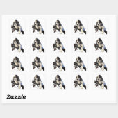 Sticker Carré Setter anglais, mignon chiot (Feuille)