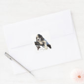 Sticker Carré Setter anglais, mignon chiot (Enveloppe)