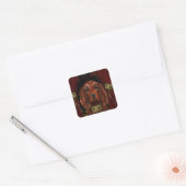 Sticker Carré Setter Rouge Irlandais Carte Postale (Enveloppe)