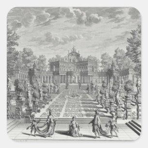 Sticker Carré Setting for an opera in a garden, from 'Architectu