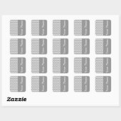 Sticker Carré Seychelles Grey Wave Chevron avec nom (Feuille)