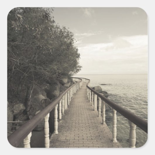 Sticker Carré Seychelles, Praslin Island, Anse Bois de Rose, (Devant)