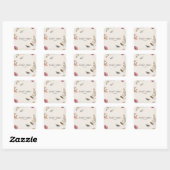Sticker Carré Shabby Chic Mariage Pressé Fleurs (Feuille)