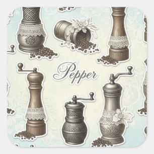 Sticker Carré Shabby Chic. Pepper, par Natasha Us