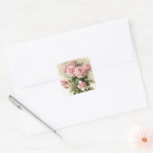 Sticker Carré Shabby Chic Rose Roses victoriens (Enveloppe)