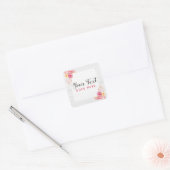 Sticker Carré Shabby Chic Roses & Rustique Bois Blush Rose Flora (Enveloppe)