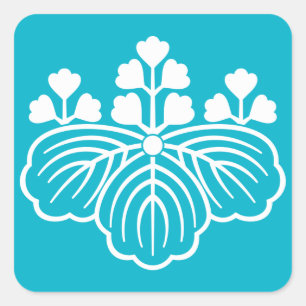 Sticker Carré Shadowed paulownia with 5&3 blooms