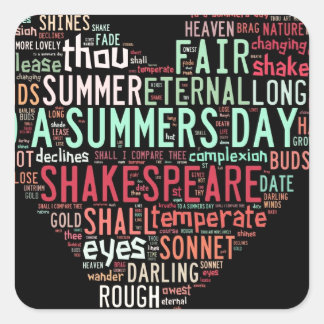 Sticker Carré Shakespeare Sonnet