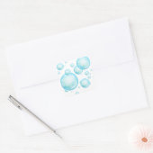 Sticker Carré Shampooing bleu turquoise bulles d'air (Enveloppe)