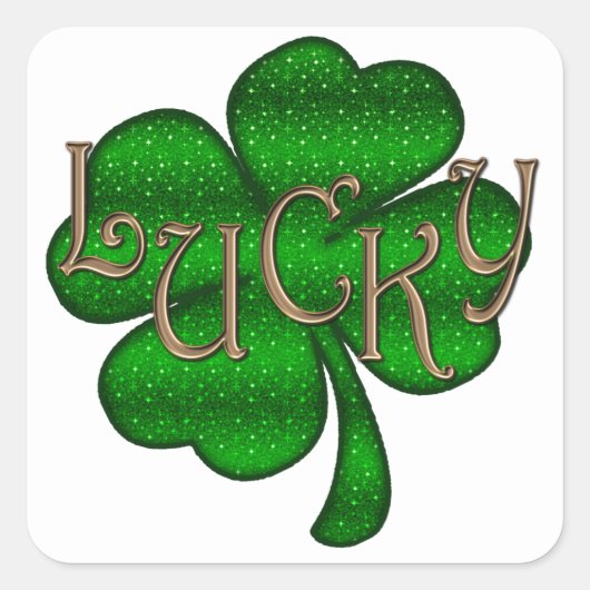 Sticker Carré Shamrock chanceux ID961 (Devant)