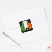Sticker Carré Shamrock du drapeau de la Saint Patrick (Enveloppe)